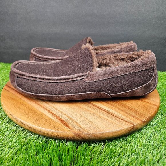 UGG Ascot Mens Size 10 Brown Casual Comfort Slip On Sheepskin Shoes Slippers main image 12